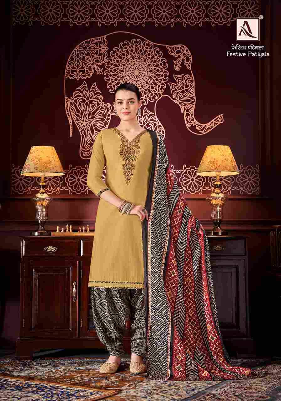 Festive Patiyala By Alok Suit 1400-001 To 1400-008 Series Indian Traditional Wear Collection Beautiful Stylish Fancy Colorful Party Wear & Wear Pure Mudaal Dress At Wholesale Price
