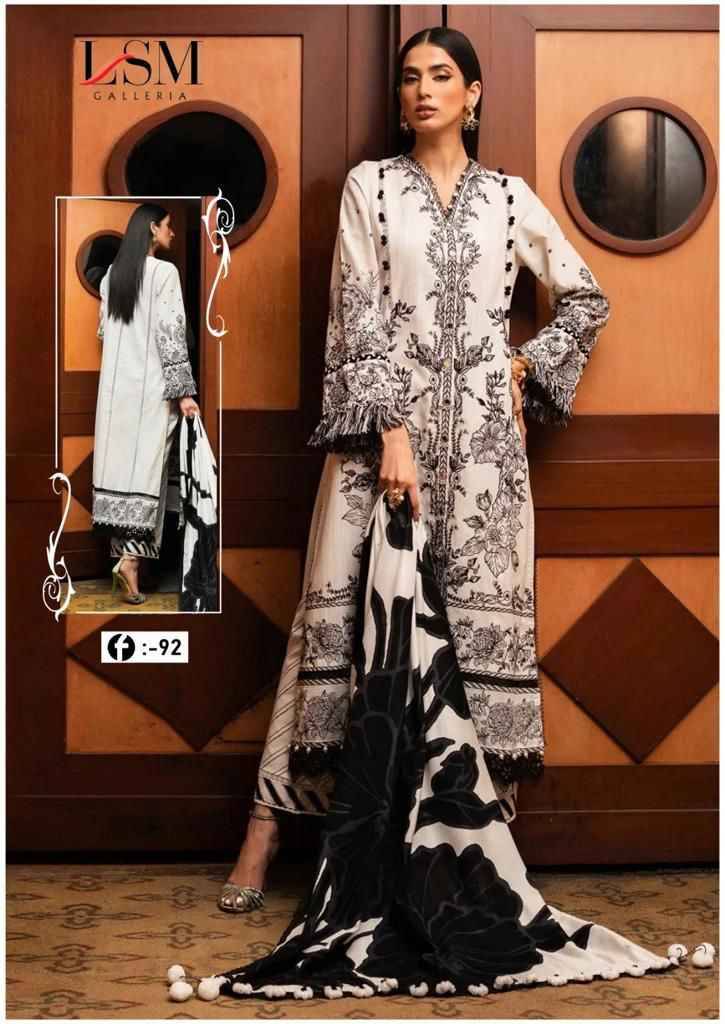 Firdous Queen Vol-9 By Lsm 91 To 96 Series Beautiful Stylish Festive Suits Fancy Colorful Casual Wear & Ethnic Wear & Ready To Wear Pure Lawn Print Dresses At Wholesale Price