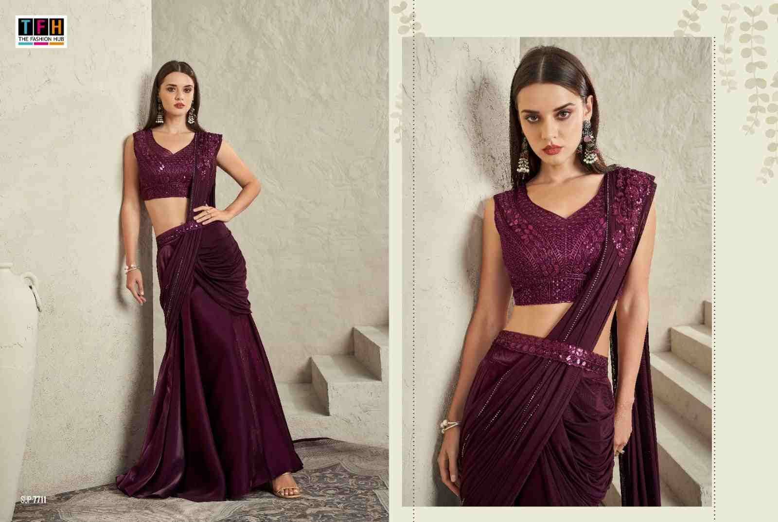 Super Star Vol-2 By Tfh 7701 To 7712 Series Indian Traditional Wear Collection Beautiful Stylish Fancy Colorful Party Wear & Occasional Wear Fancy Sarees At Wholesale Price