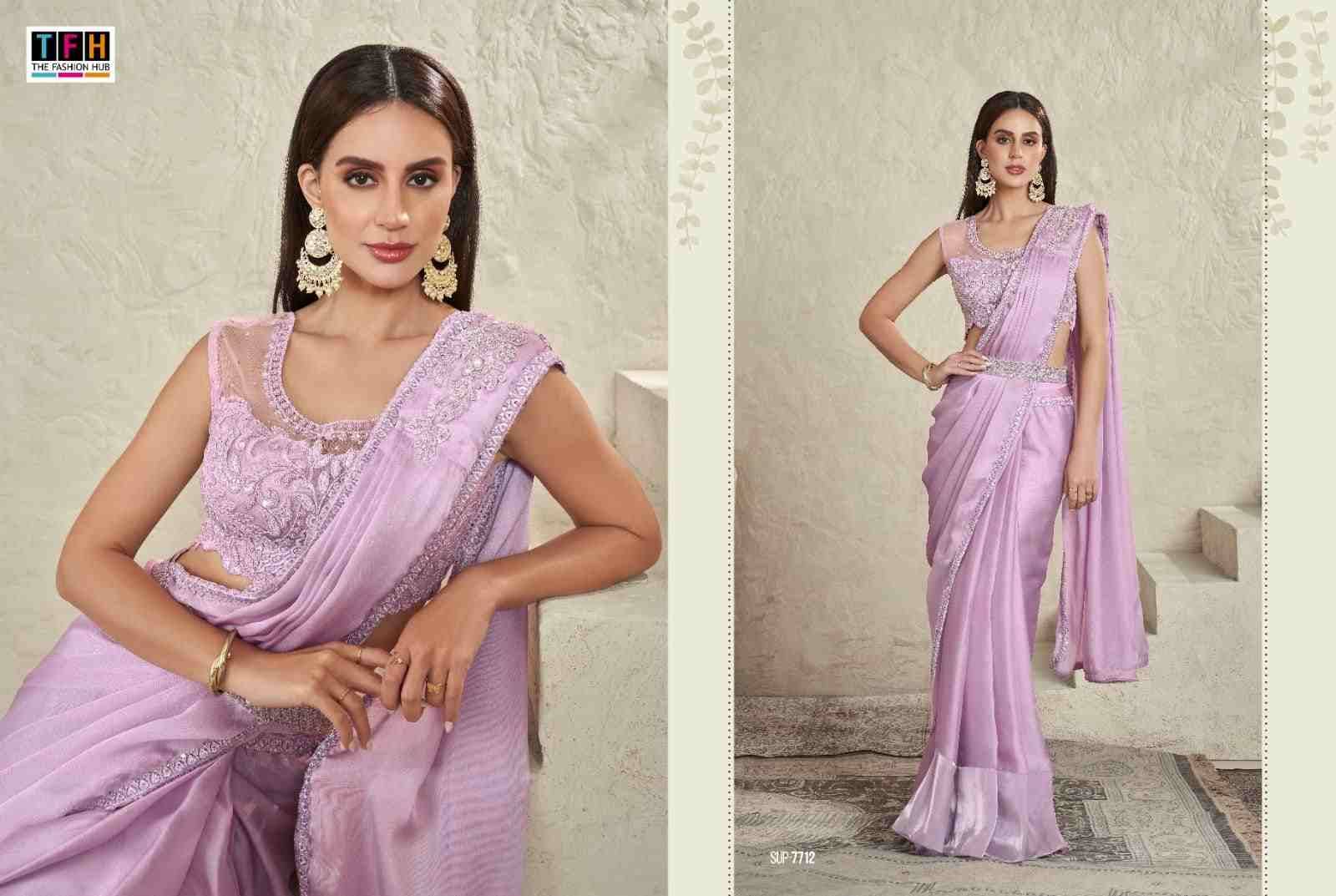 Super Star Vol-2 By Tfh 7701 To 7712 Series Indian Traditional Wear Collection Beautiful Stylish Fancy Colorful Party Wear & Occasional Wear Fancy Sarees At Wholesale Price