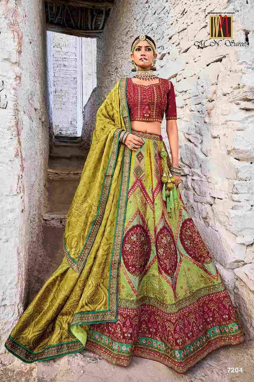 Ladakh By M N Sarees 7201 To 7207 Series Bridal Wear Collection Beautiful Stylish Colorful Fancy Party Wear & Occasional Wear Jacquard Silk Lehengas At Wholesale Price