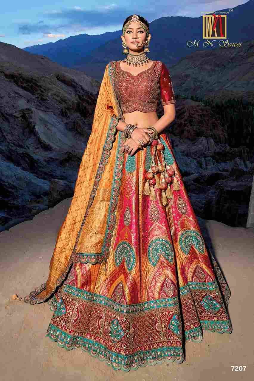 Ladakh By M N Sarees 7201 To 7207 Series Bridal Wear Collection Beautiful Stylish Colorful Fancy Party Wear & Occasional Wear Jacquard Silk Lehengas At Wholesale Price