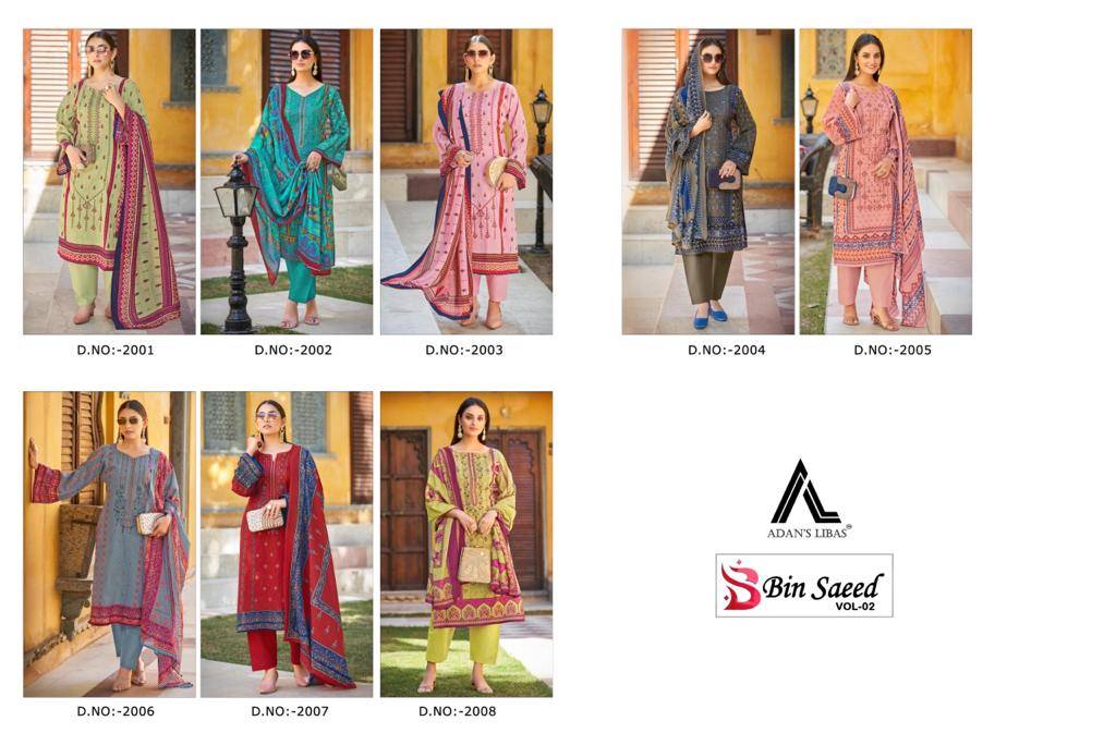 Bin Saeed Vol-2 By Adans Libas 2001 To 2008 Series Beautiful Festive Suits Colorful Stylish Fancy Casual Wear & Ethnic Wear Pure Cotton With Embroidered Dresses At Wholesale Price