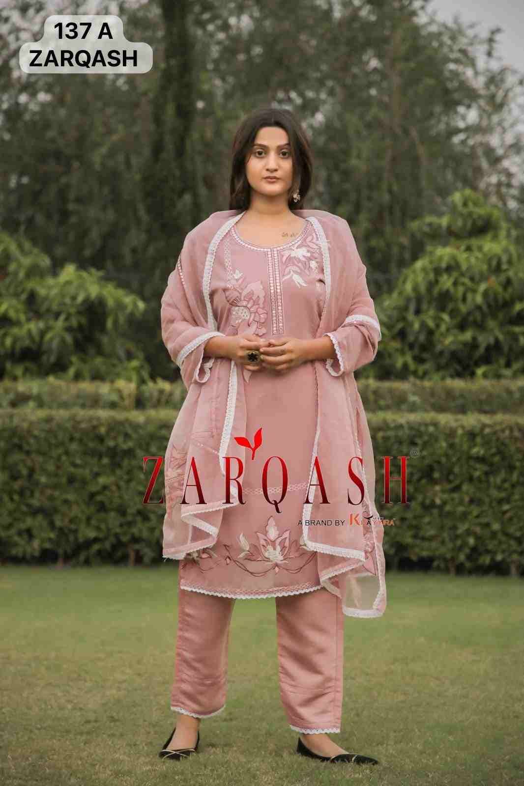 Zarqash Hit Design Z-137 Colours By Zarqash Z-137-A To Z-137-D Series Beautiful Pakistani Suits Colorful Stylish Fancy Casual Wear & Ethnic Wear Faux Georgette Dresses At Wholesale Price