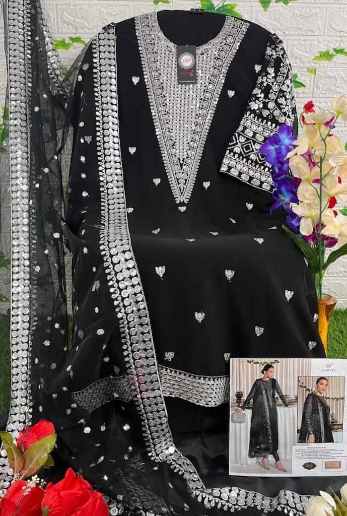 Hoor Tex Hit Design H-84 By Hoor Tex Designer Festive Pakistani Suits Collection Beautiful Stylish Fancy Colorful Party Wear & Occasional Wear Faux Georgette With Embroidered Dresses At Wholesale Price