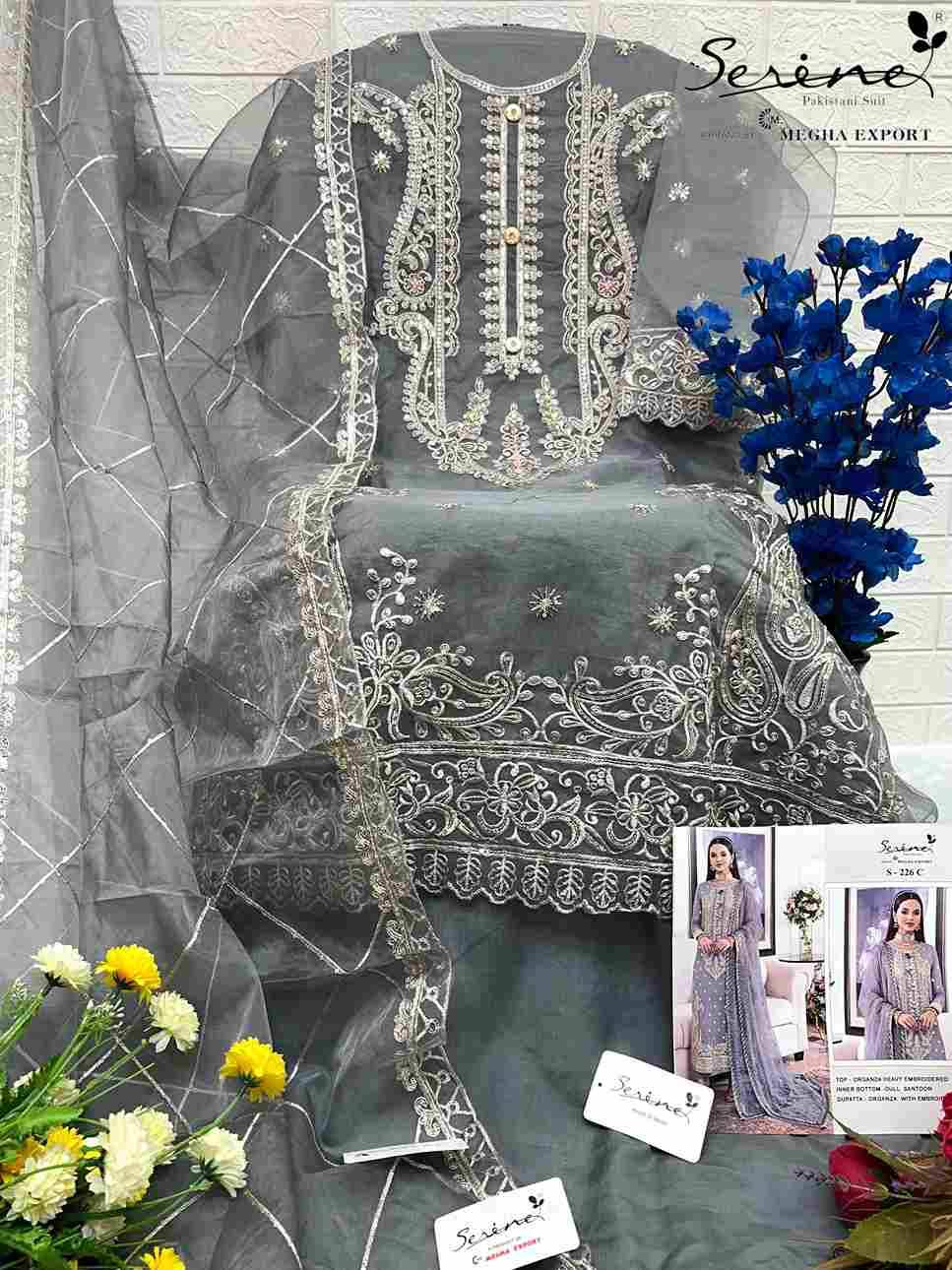 Serene Hit Design S-226 Colours By Serene S-226-A To S-226-D Series Designer Pakistani Suits Beautiful Fancy Colorful Stylish Party Wear & Occasional Wear Organza Embroidered Dresses At Wholesale Price
