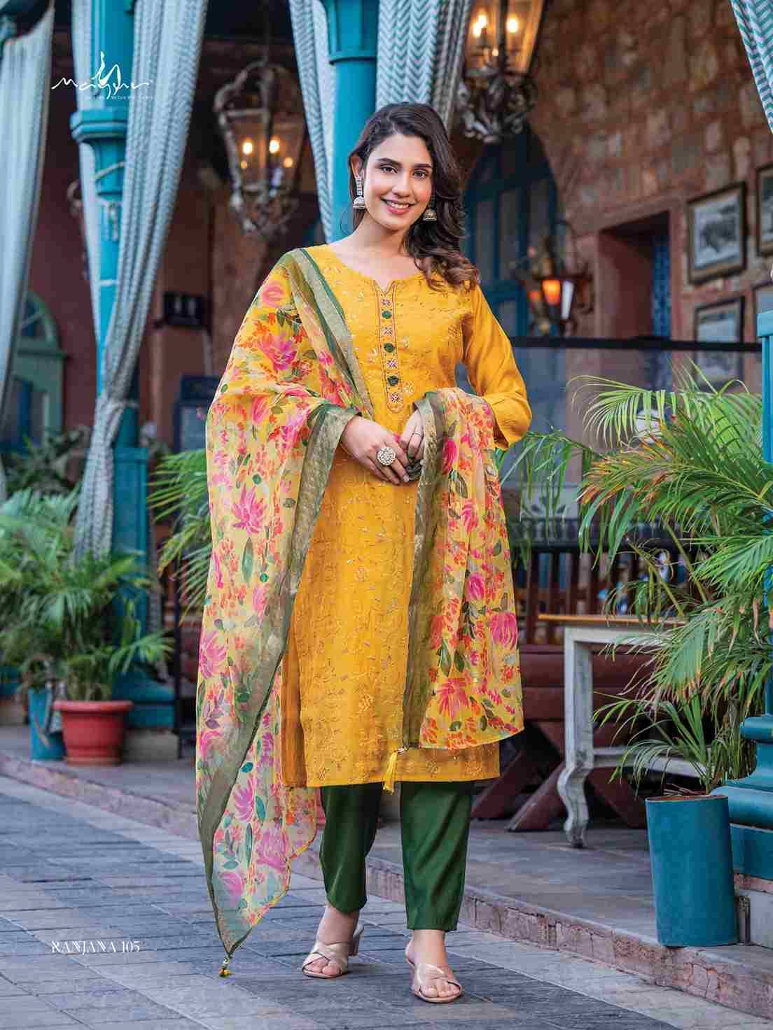 Ranjana By Mayur 101 To 106 Series Beautiful Stylish Festive Suits Fancy Colorful Casual Wear & Ethnic Wear & Ready To Wear Heavy Silk Dresses At Wholesale Price