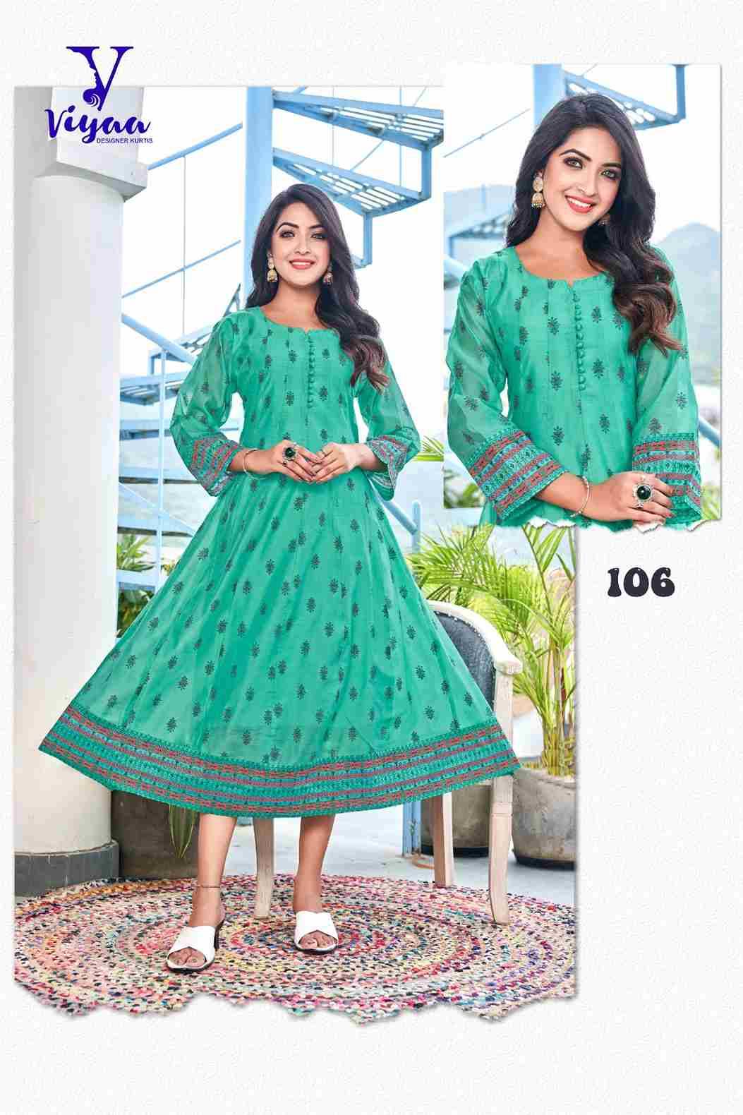 Star Girl By Viyaa Designer 101 To 108 Series Beautiful Stylish Fancy Colorful Casual Wear & Ethnic Wear Pure Modal Chanderi Gowns At Wholesale Price