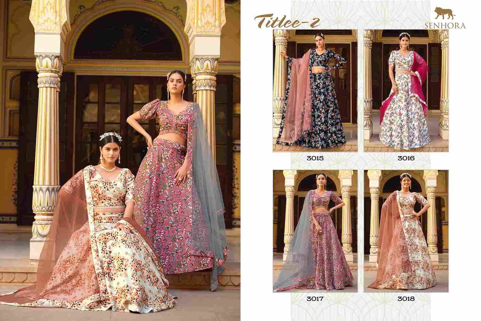 Titlee Vol-2 By Senhora Dresses 3015 To 3018 Series Designer Beautiful Festive Collection Occasional Wear & Party Wear Silk Print Lehengas At Wholesale Price
