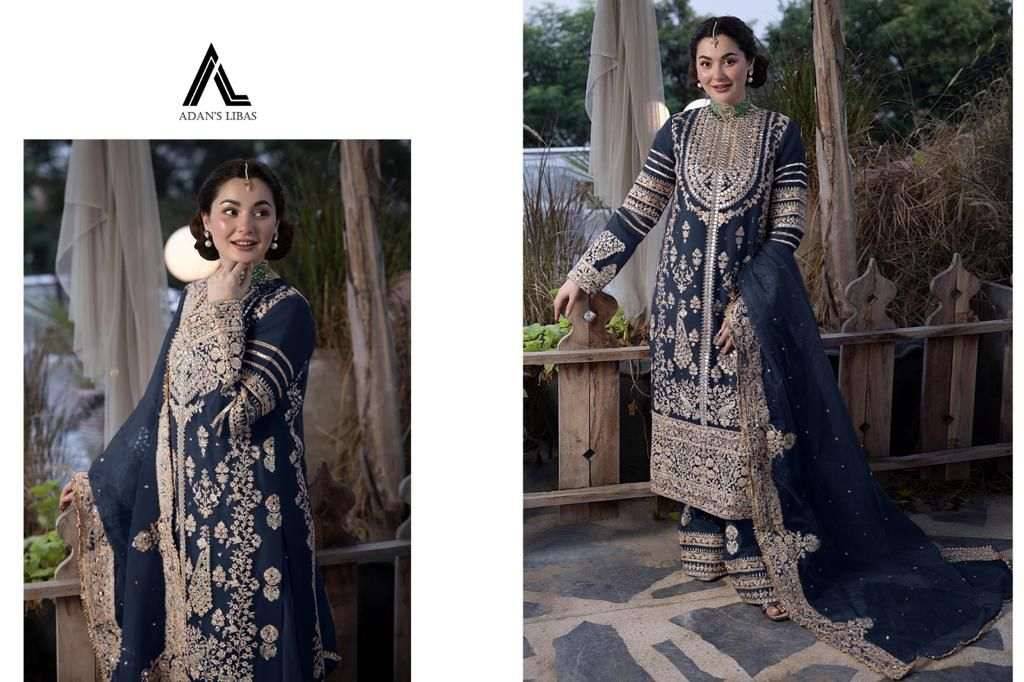 Adans Libas 7051 Colours Vol-2 By Adans Libas 7051-E To 7051-H Series Beautiful Pakistani Suits Colorful Stylish Fancy Casual Wear & Ethnic Wear Faux Georgette Embroidered Dresses At Wholesale Price