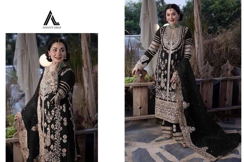 Adans Libas 7051 Colours Vol-2 By Adans Libas 7051-E To 7051-H Series Beautiful Pakistani Suits Colorful Stylish Fancy Casual Wear & Ethnic Wear Faux Georgette Embroidered Dresses At Wholesale Price