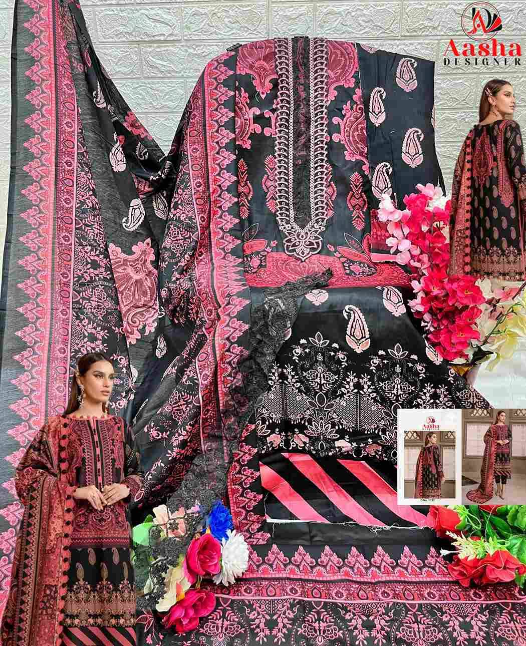 Queen Court Vol-4 By Aasha Designer 1035 To 1037 Series Beautiful Pakistani Suits Colorful Stylish Fancy Casual Wear & Ethnic Wear Pure Cotton Embroidered Dresses At Wholesale Price