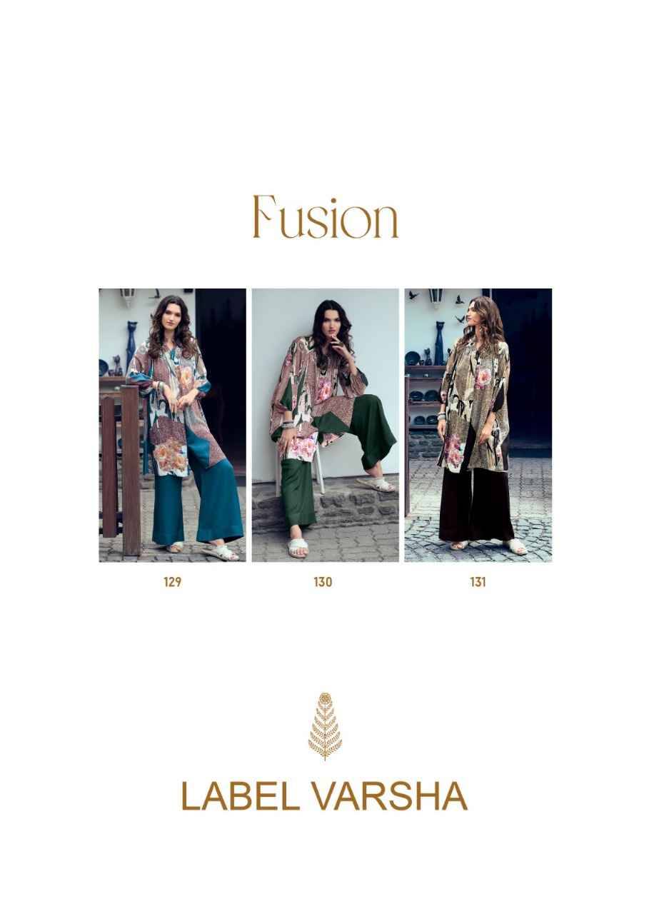Fusion By Varsha 129 To 131 Series Designer Stylish Fancy Colorful Beautiful Party Wear & Ethnic Wear Collection Muslin Print Tops With Bottom At Wholesale Price