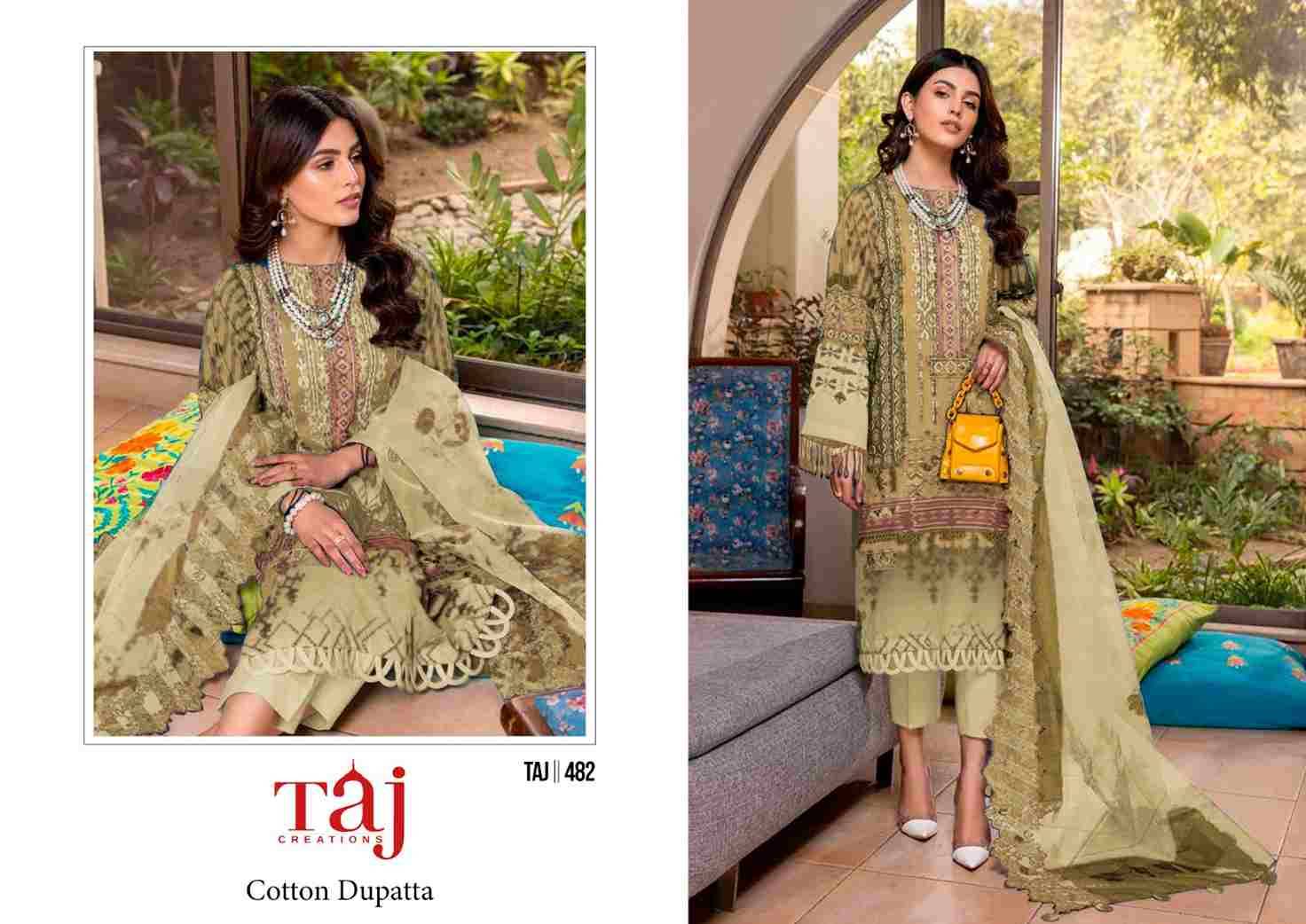 Taj 480 Series By Taj Creation 480 To 481 Series Beautiful Pakistani Suits Colorful Stylish Fancy Casual Wear & Ethnic Wear Pure Cotton With Embroidered Dresses At Wholesale Price