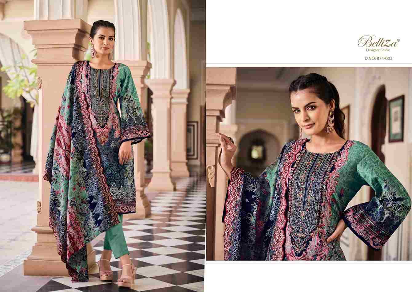 Guzarish Vol-2 By Belliza 874-001 To 874-008 Series Beautiful Stylish Festive Suits Fancy Colorful Casual Wear & Ethnic Wear & Ready To Wear Pure Cotton Digital Print Dresses At Wholesale Price