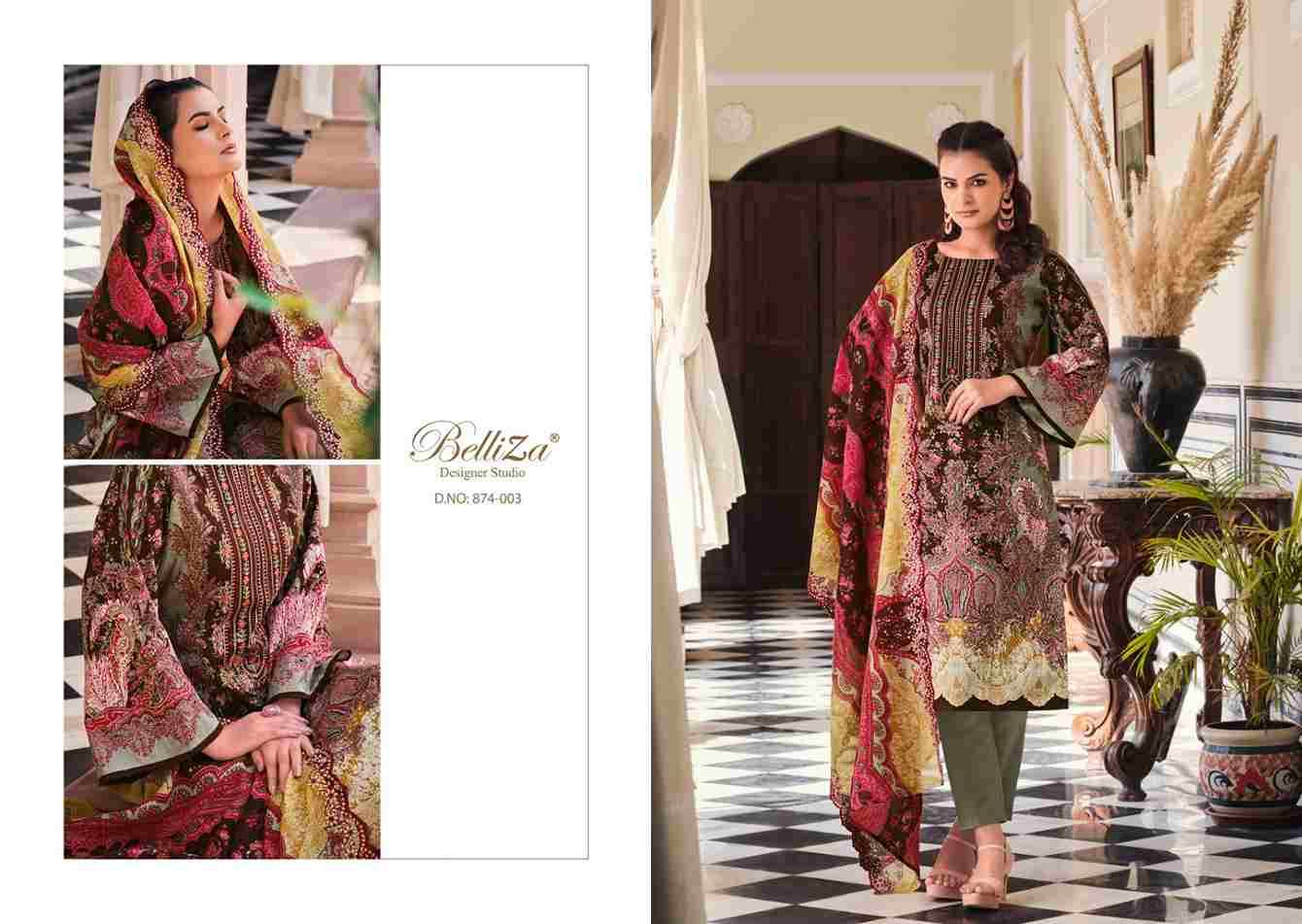 Guzarish Vol-2 By Belliza 874-001 To 874-008 Series Beautiful Stylish Festive Suits Fancy Colorful Casual Wear & Ethnic Wear & Ready To Wear Pure Cotton Digital Print Dresses At Wholesale Price