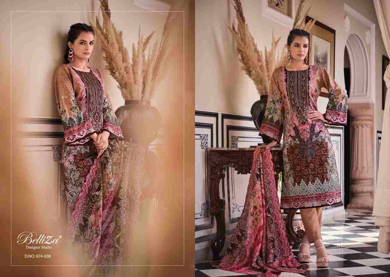 Guzarish Vol-2 By Belliza 874-001 To 874-008 Series Beautiful Stylish Festive Suits Fancy Colorful Casual Wear & Ethnic Wear & Ready To Wear Pure Cotton Digital Print Dresses At Wholesale Price