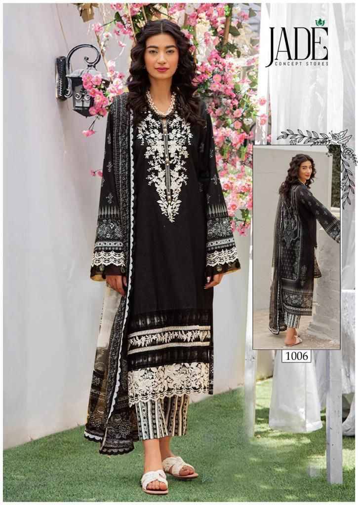 Chevron Super Hit By Jade 1001 To 1006 Series Designer Pakistani Suits Collection Beautiful Stylish Fancy Colorful Party Wear & Occasional Wear Lawn Cotton Embroidered Dresses At Wholesale Price