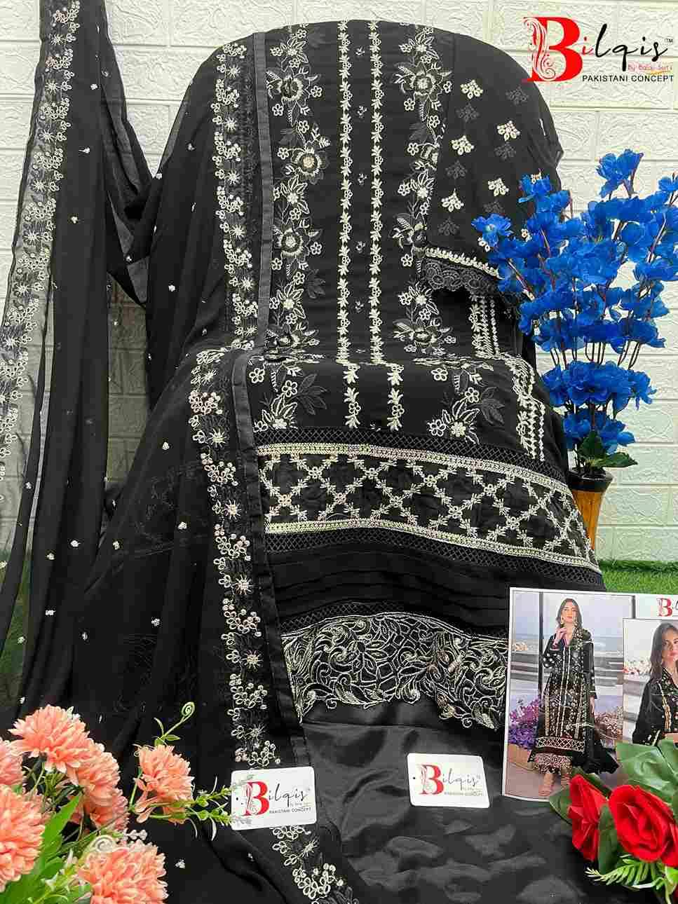 Bilqis 03 Colours Vol-2 By Bilqis 03-E To 03-F Series Beautiful Pakistani Suits Stylish Fancy Colorful Party Wear & Occasional Wear Faux Georgette Embroidery Dresses At Wholesale Price