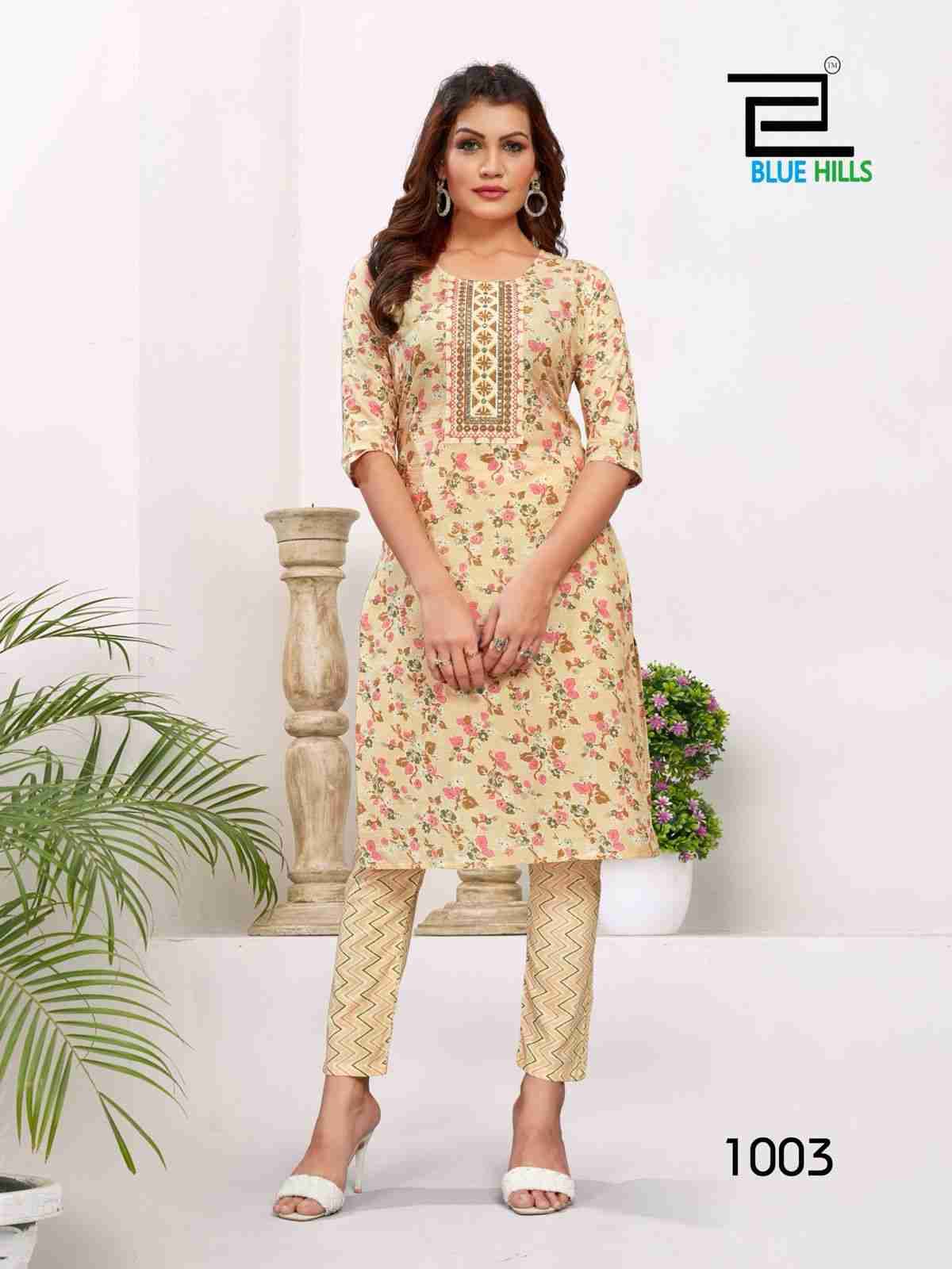 Sameera By Blue Hills 1001 To 1006 Series Designer Stylish Fancy Colorful Beautiful Party Wear & Ethnic Wear Collection Cambric Cotton Kurtis With Bottom At Wholesale Price