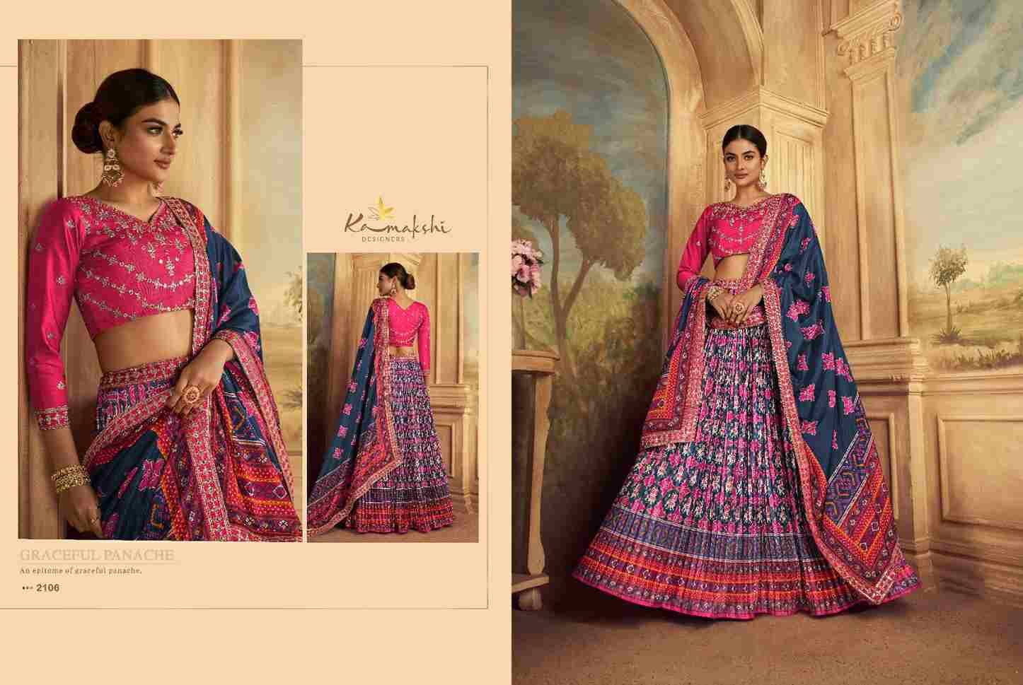 Satrangi By Kamakshi 2101 To 2109 Series Bridal Wear Collection Beautiful Stylish Colorful Fancy Party Wear & Occasional Wear Silk Lehengas At Wholesale Price