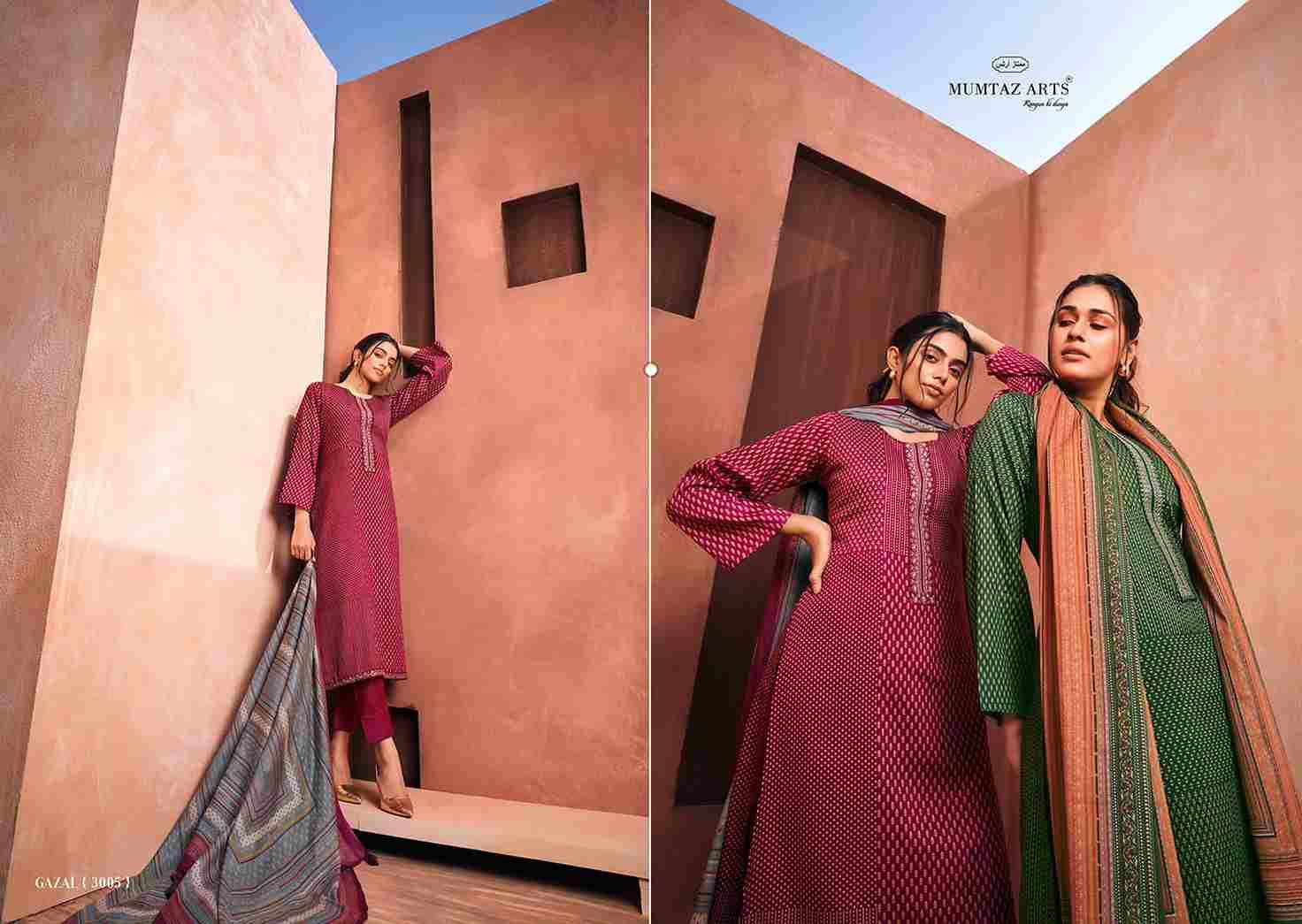 Gazal By Mumtaz Arts 3001 To 3006 Series Beautiful Festive Suits Stylish Fancy Colorful Casual Wear & Ethnic Wear Pure Jam Satin Print Dresses At Wholesale Price