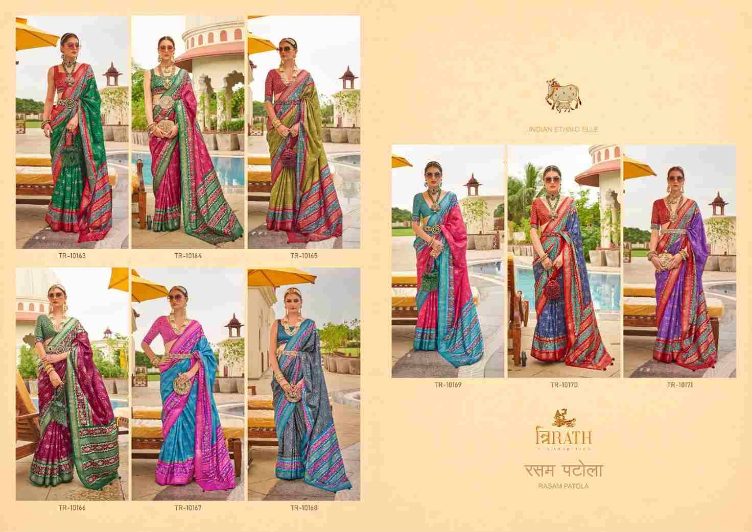 Rasam Patola By Trirath 10163 To 10171 Series Indian Traditional Wear Collection Beautiful Stylish Fancy Colorful Party Wear & Occasional Wear Silk Sarees At Wholesale Price