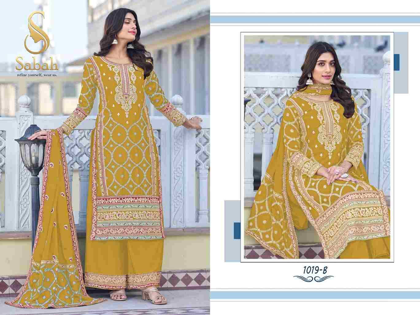 Guzaarish By Sabah 1019-A To 1019-D Series Beautiful Pakistani Suits Colorful Stylish Fancy Casual Wear & Ethnic Wear Chinnon Silk Embroidered Dresses At Wholesale Price