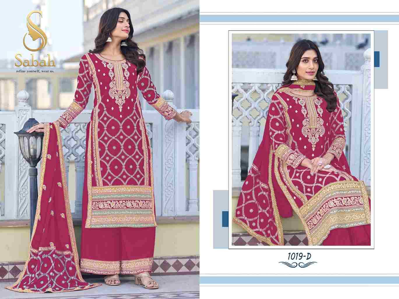 Guzaarish By Sabah 1019-A To 1019-D Series Beautiful Pakistani Suits Colorful Stylish Fancy Casual Wear & Ethnic Wear Chinnon Silk Embroidered Dresses At Wholesale Price