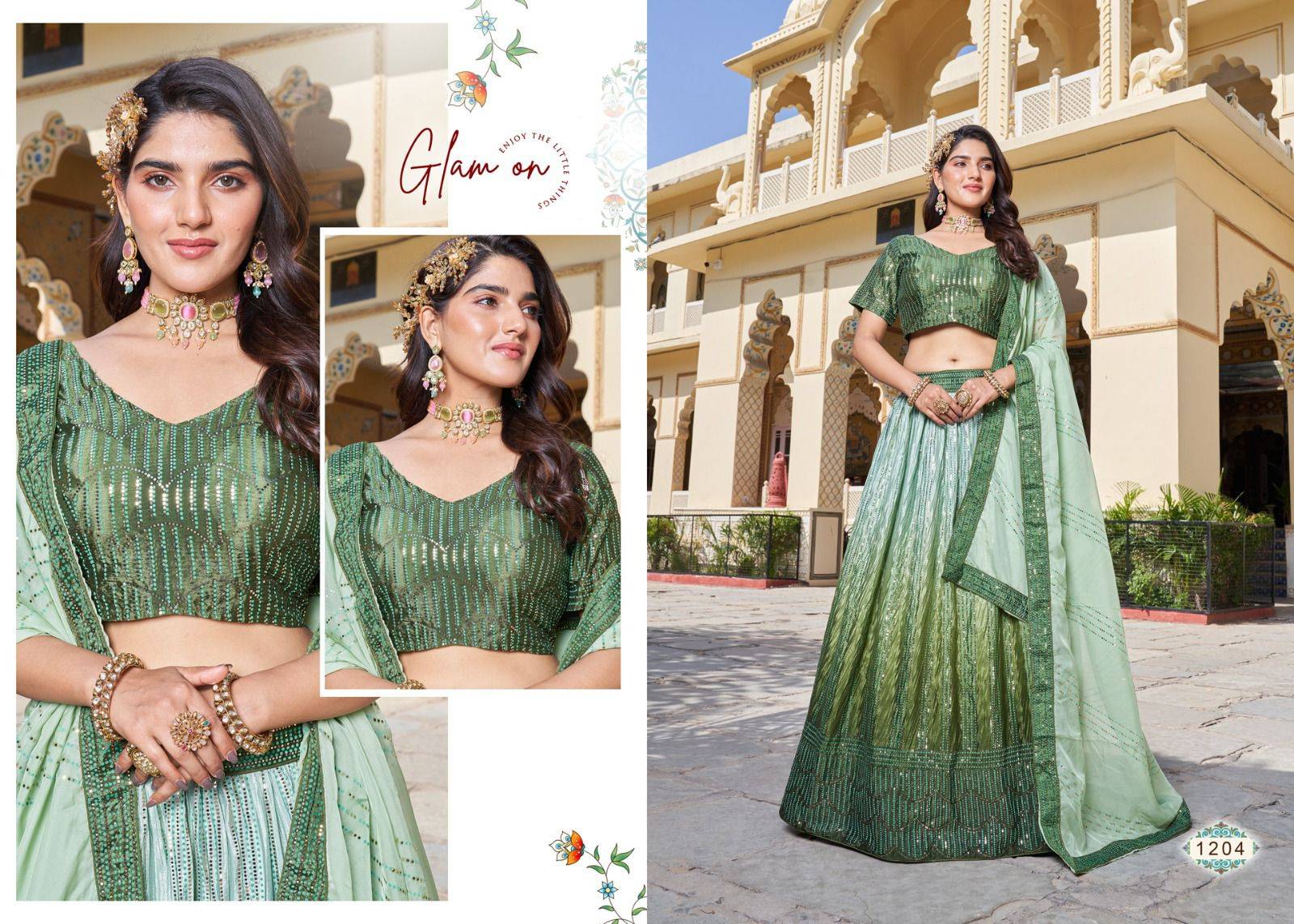 Heeriye By Vouche 1201 To 1205 Series Bridal Wear Collection Beautiful Stylish Colorful Fancy Party Wear & Occasional Wear Soft Organza Lehengas At Wholesale Price