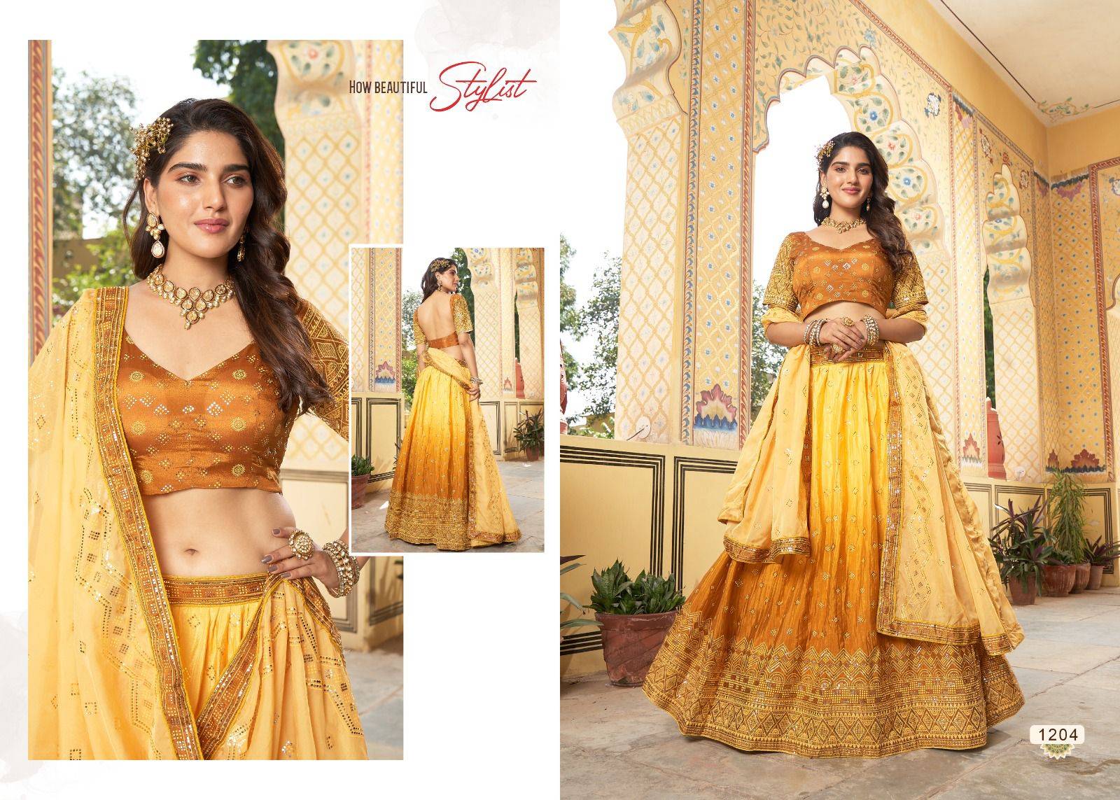 Heeriye By Vouche 1201 To 1205 Series Bridal Wear Collection Beautiful Stylish Colorful Fancy Party Wear & Occasional Wear Soft Organza Lehengas At Wholesale Price
