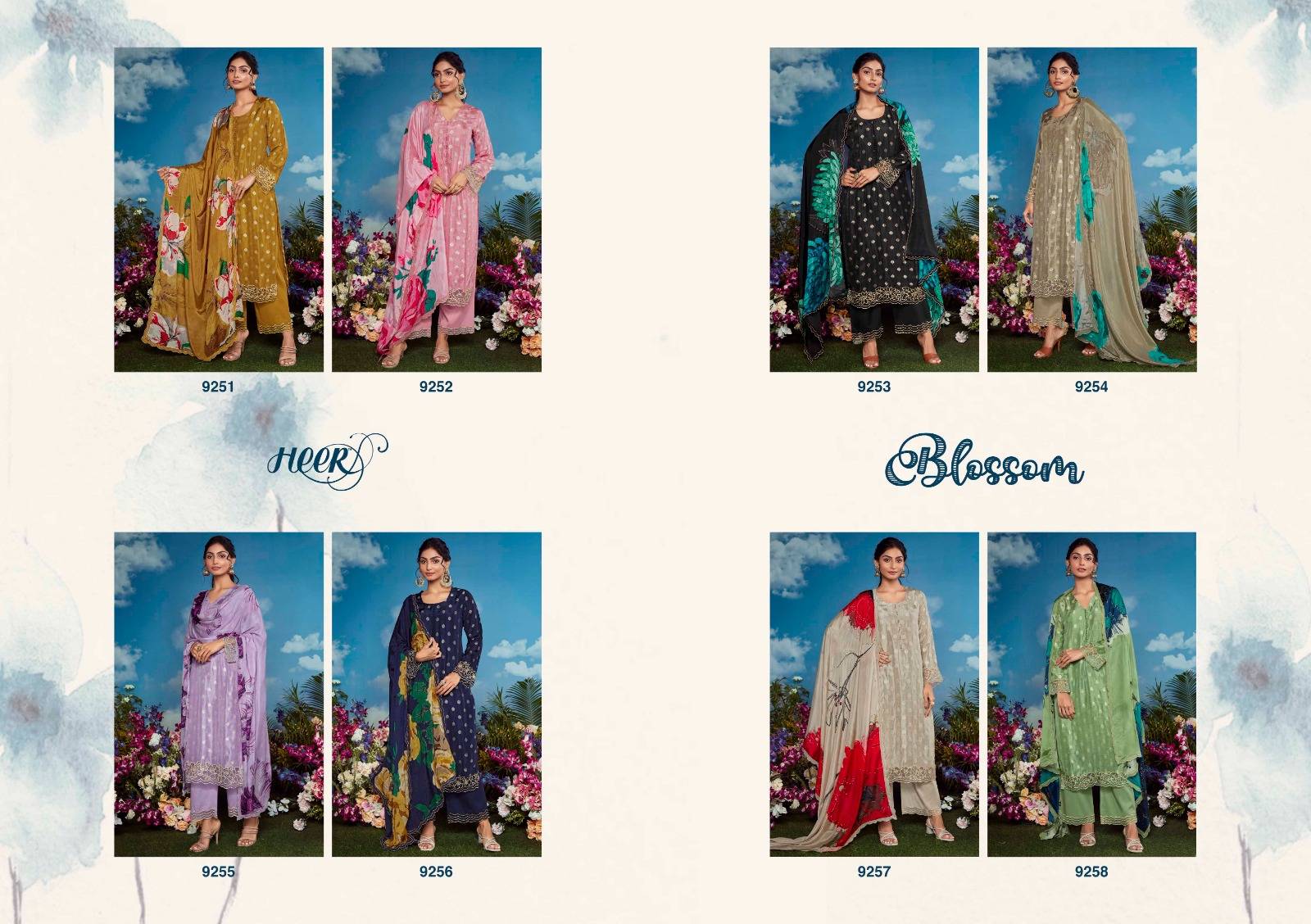 Blossom By Kimora Fashion 9251 To 9258 Series Beautiful Festive Suits Stylish Fancy Colorful Casual Wear & Ethnic Wear Organza Dresses At Wholesale Price