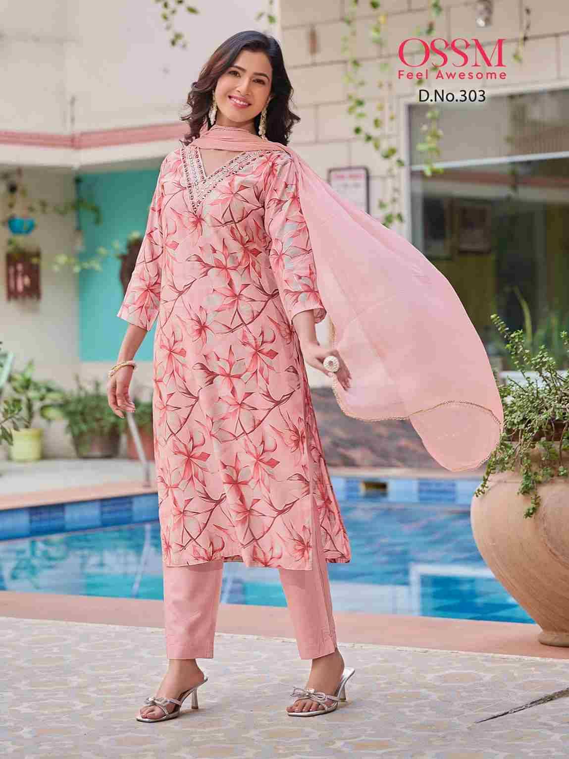 Muskan Vol-3 By Ossm 301 To 306 Series Beautiful Festive Suits Colorful Stylish Fancy Casual Wear & Ethnic Wear Modal Chanderi Print Dresses At Wholesale Price