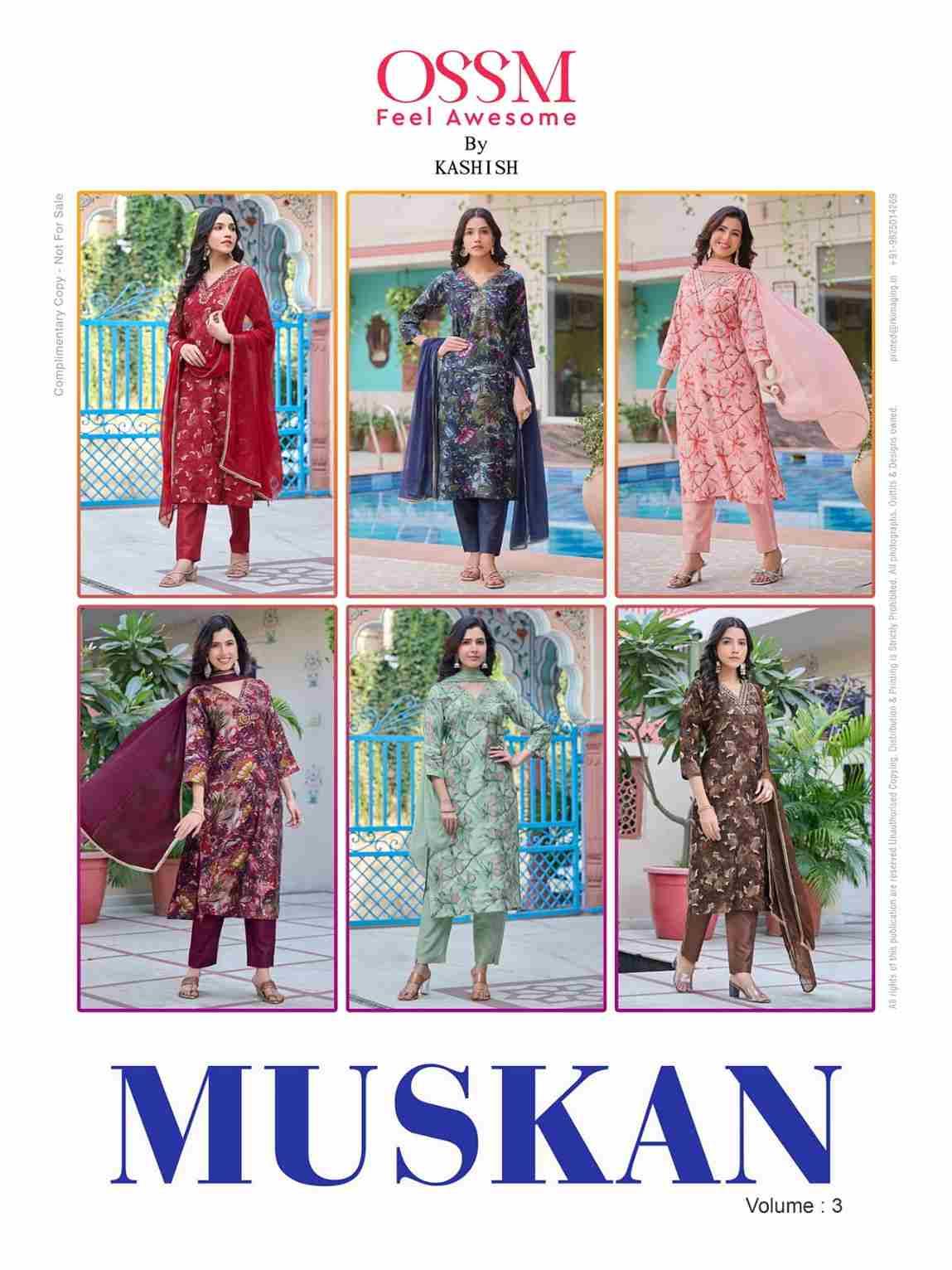 Muskan Vol-3 By Ossm 301 To 306 Series Beautiful Festive Suits Colorful Stylish Fancy Casual Wear & Ethnic Wear Modal Chanderi Print Dresses At Wholesale Price
