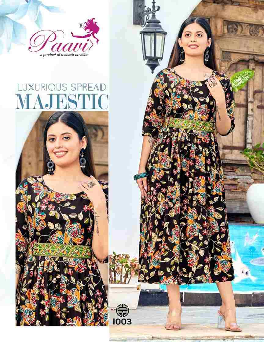 Rayon By Paavi 1001 To 1008 Series Designer Stylish Fancy Colorful Beautiful Party Wear & Ethnic Wear Collection Rayon Kurtis At Wholesale Price