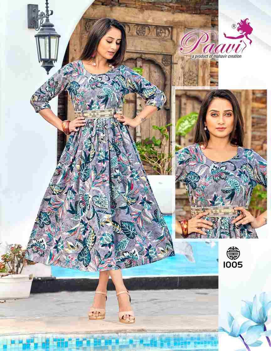 Rayon By Paavi 1001 To 1008 Series Designer Stylish Fancy Colorful Beautiful Party Wear & Ethnic Wear Collection Rayon Kurtis At Wholesale Price