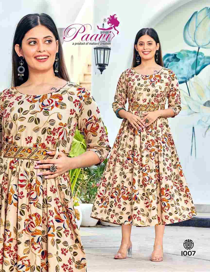 Rayon By Paavi 1001 To 1008 Series Designer Stylish Fancy Colorful Beautiful Party Wear & Ethnic Wear Collection Rayon Kurtis At Wholesale Price