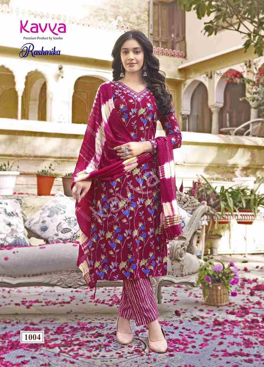 Rashmika Vol-1 By Kavya 1001 To 1010 Series Designer Stylish Fancy Colorful Beautiful Party Wear & Ethnic Wear Collection Rayon Embroidered Dresses At Wholesale Price