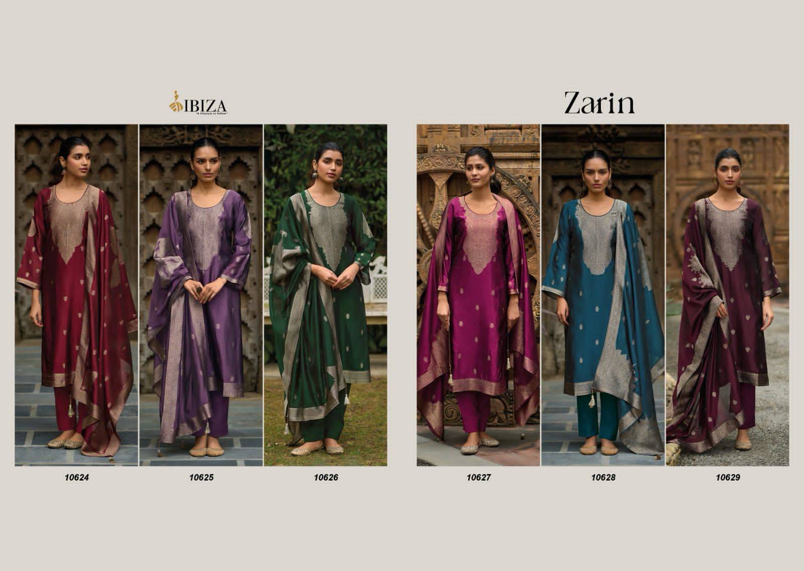 Zarin By Ibiza 10624 To 10629 Series Beautiful Festive Suits Colorful Stylish Fancy Casual Wear & Ethnic Wear Bangalori Silk Embroidered Dresses At Wholesale Price