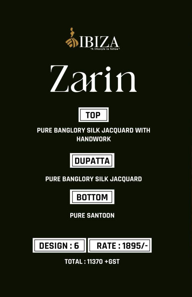 Zarin By Ibiza 10624 To 10629 Series Beautiful Festive Suits Colorful Stylish Fancy Casual Wear & Ethnic Wear Bangalori Silk Embroidered Dresses At Wholesale Price