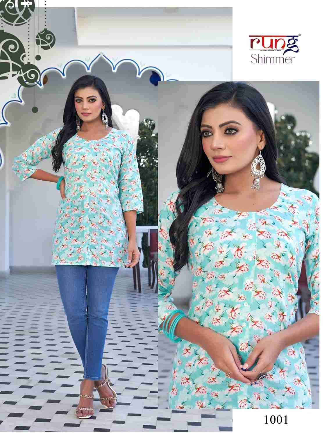 Shimmer By Rung 1001 To 1008 Series Designer Stylish Fancy Colorful Beautiful Party Wear & Ethnic Wear Collection Cotton Print Tops At Wholesale Price