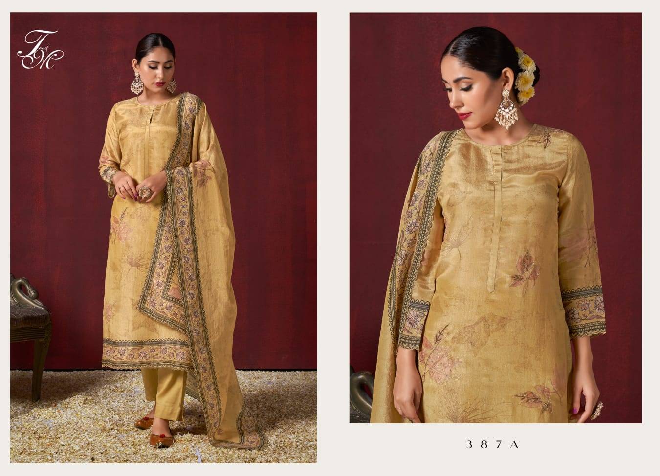 Siya By T And M Designer Studio 387-A To 387-B Series Beautiful Pakistani Suits Colorful Stylish Fancy Casual Wear & Ethnic Wear Tissue Dresses At Wholesale Price