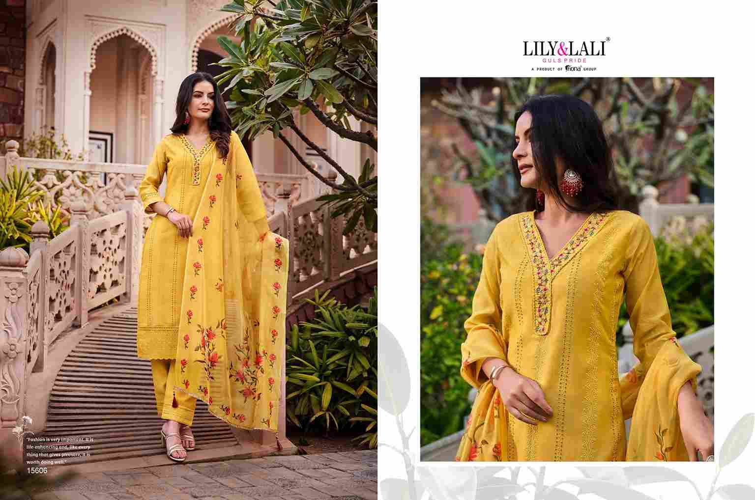 Lucknowi Vol-3 By Lily And Lali 15601 To 15606 Series Beautiful Suits Colorful Stylish Fancy Casual Wear & Ethnic Wear Chanderi Silk Print Dresses At Wholesale Price
