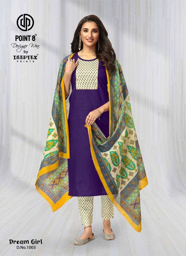 Dream Girl Vol-1 By Deeptex 1001 To 1008 Series Beautiful Festive Suits Colorful Stylish Fancy Casual Wear & Ethnic Wear Pure Cotton Print Dresses At Wholesale Price