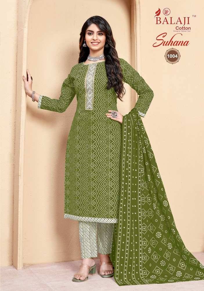 Suhana Vol-1 By Balaji Cotton 1001 To 1008 Series Beautiful Festive Suits Colorful Stylish Fancy Casual Wear & Ethnic Wear Pure Cotton Print Dresses At Wholesale Price