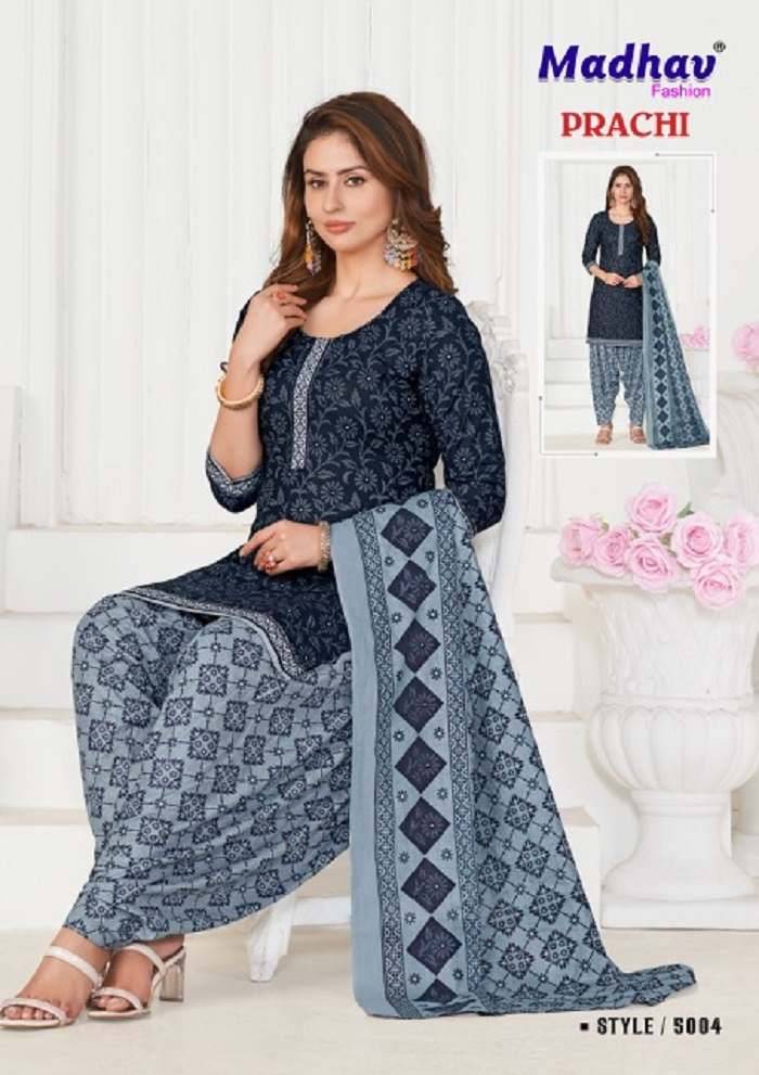 Prachi Vol-5 By Madhav Fashion 5001 To 5010 Series Beautiful Festive Suits Colorful Stylish Fancy Casual Wear & Ethnic Wear Pure Cotton Print Dresses At Wholesale Price