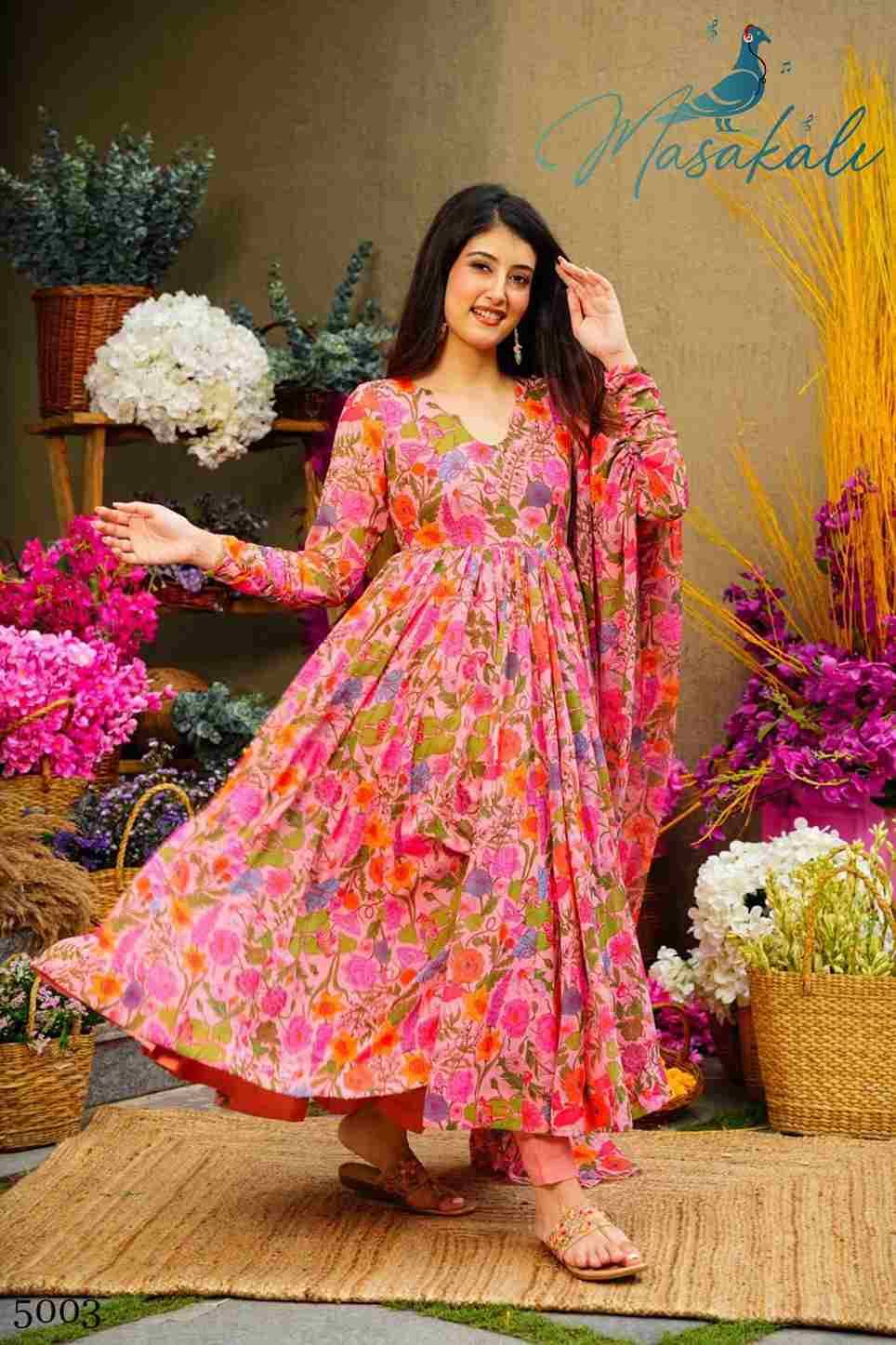 Masakali Vol-5 By Masakali 5001 To 5004 Series Beautiful Festive Suits Colorful Stylish Fancy Casual Wear & Ethnic Wear Muslin Silk Dresses At Wholesale Price