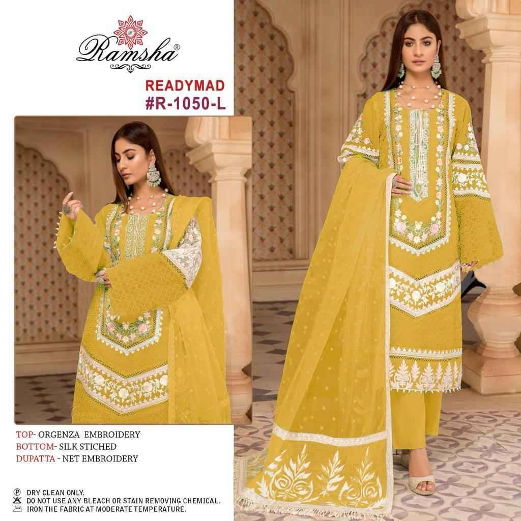 Ramsha 1050 Colours Vol-3 By Ramsha 1050-I To 1050-L Series Beautiful Pakistani Suits Colorful Stylish Fancy Casual Wear & Ethnic Wear Organza Dresses At Wholesale Price