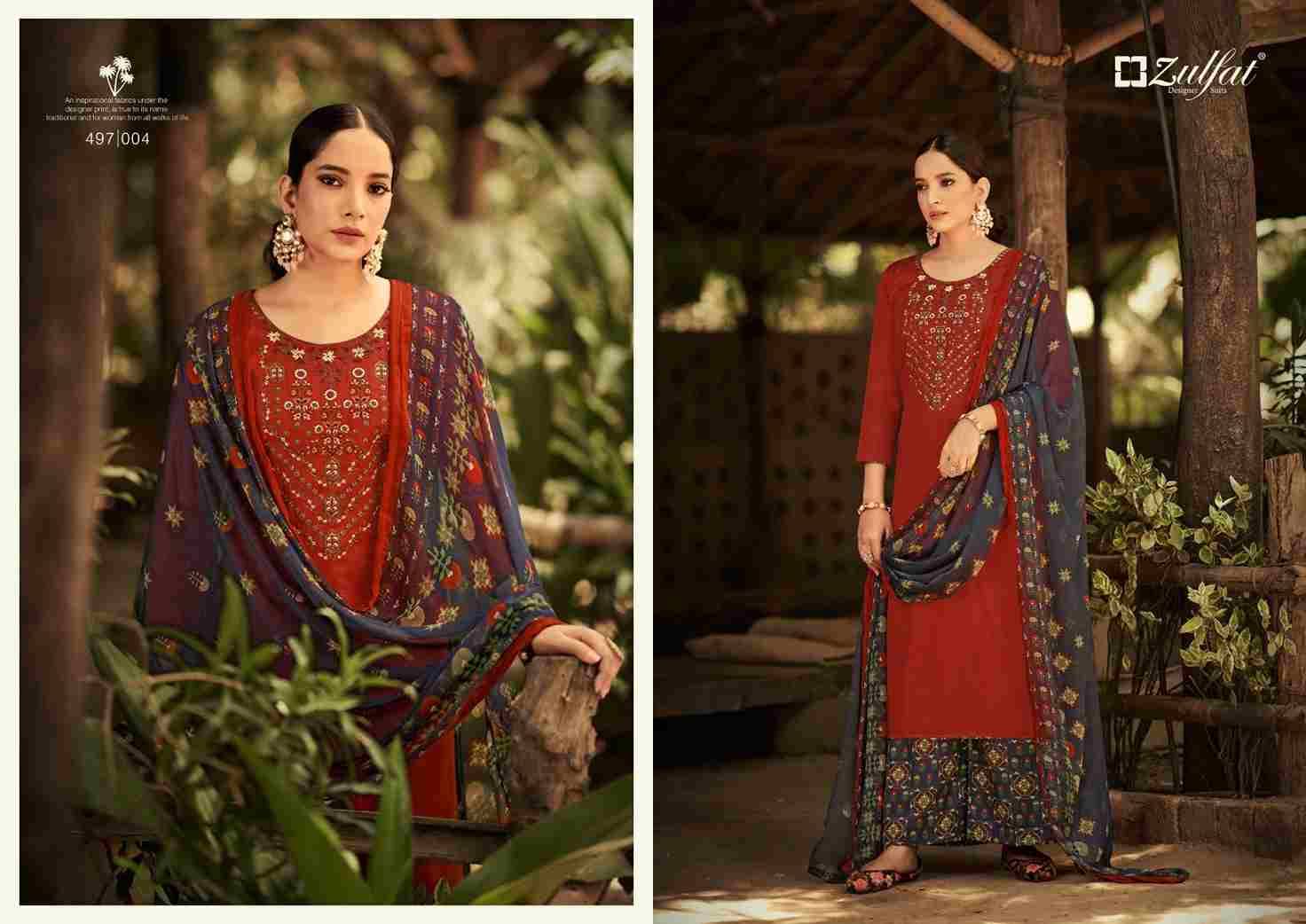 Damini 497 Series By Zulfat 497-001 To 497-010 Series Beautiful Stylish Festive Suits Fancy Colorful Casual Wear & Ethnic Wear & Ready To Wear Pure Jam Cotton Digital Print Dresses At Wholesale Price