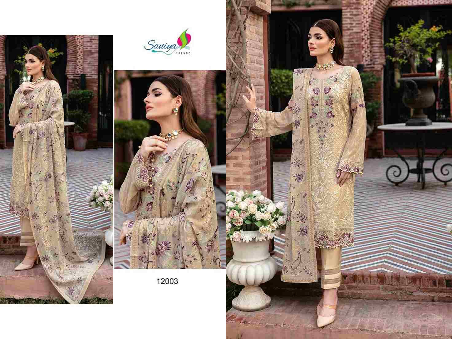 Saniya Trendz Hit Design 12003 By Saniya Trendz Beautiful Pakistani Suits Stylish Fancy Colorful Party Wear & Occasional Wear Georgette Embroidered Dresses At Wholesale Price